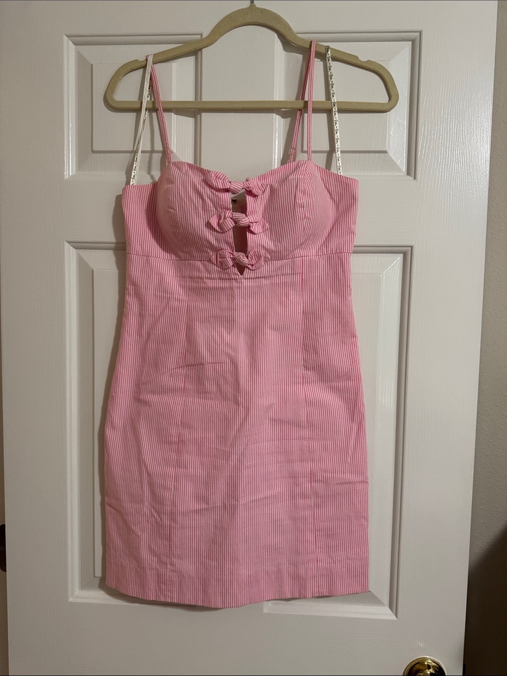 Lilly Pulitzer Pink Bow-Front Spaghetti Strap Slip Dress